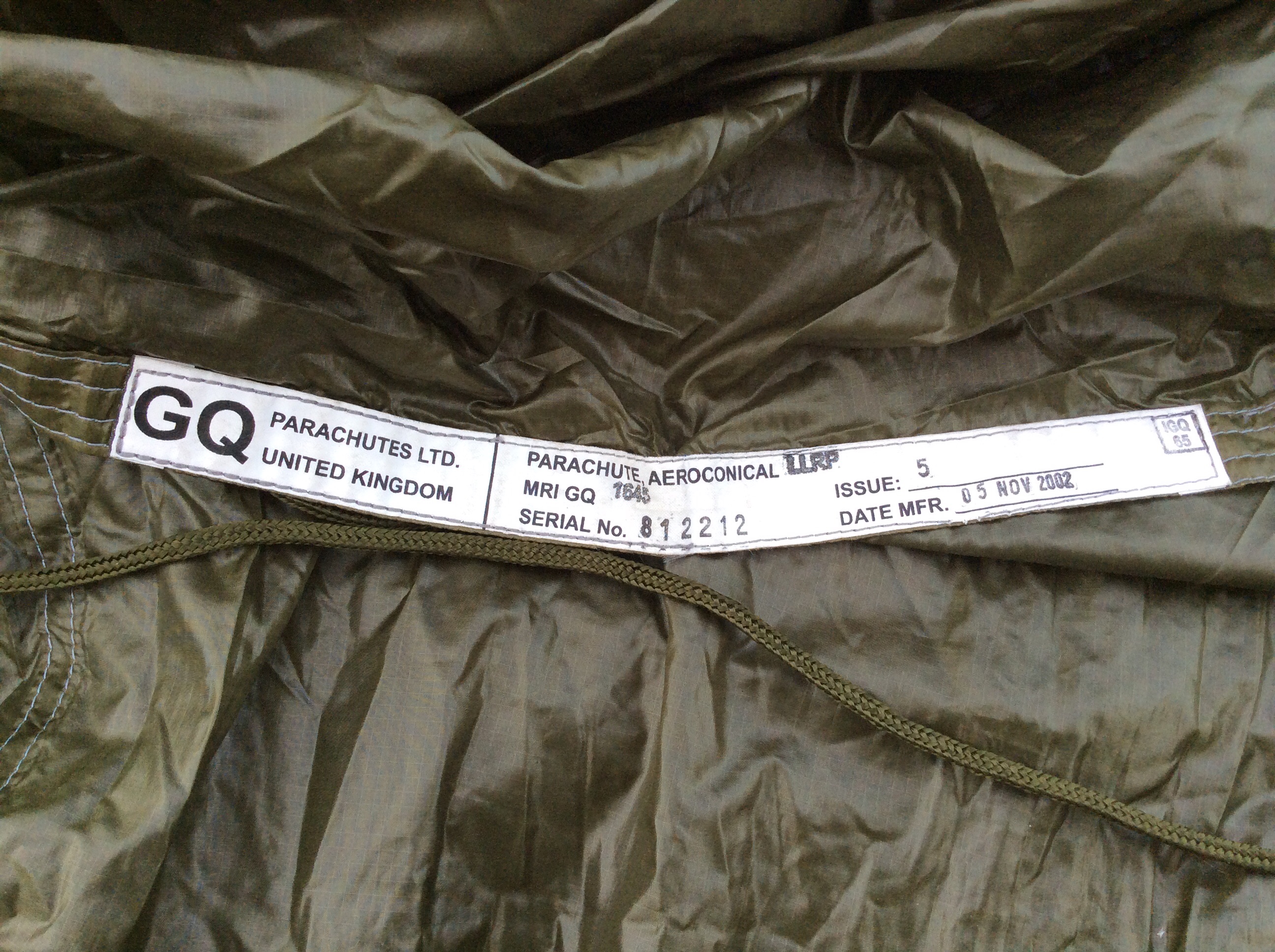 British Army drop GQ parachutes - Forest Army Surplus - Military ...